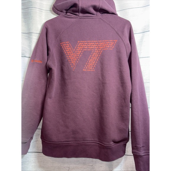Women's Large Columbia Virginia Tech Maroon Omni-shield Hoodie With Thumb Holes - Picture 1 of 11